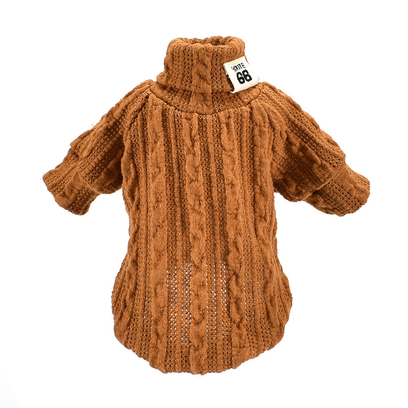 Hot Pet Turtleneck Knitting Sweater Threedimensional Embroidery Collar Cat and Dog Sweater Dog Clothes Autumn and Winter