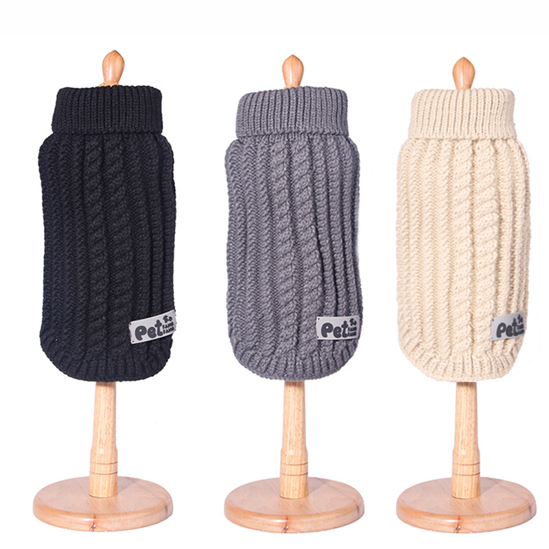 Manufacturers direct autumn and winter thickening pet clothing acrylic dog line coat cat and dog two - legged sweater