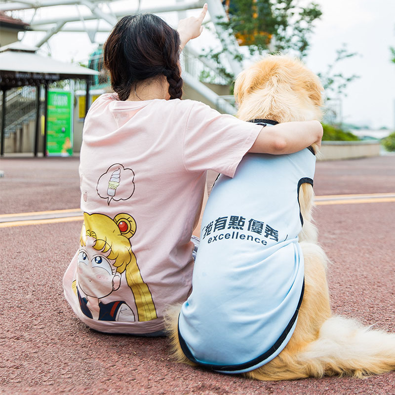 Big Dog Vest Spring and Summer Thin Breathable Golden Hair Samo Pet Two-legged T-shirt Sweater Medium Large Dog Clothes