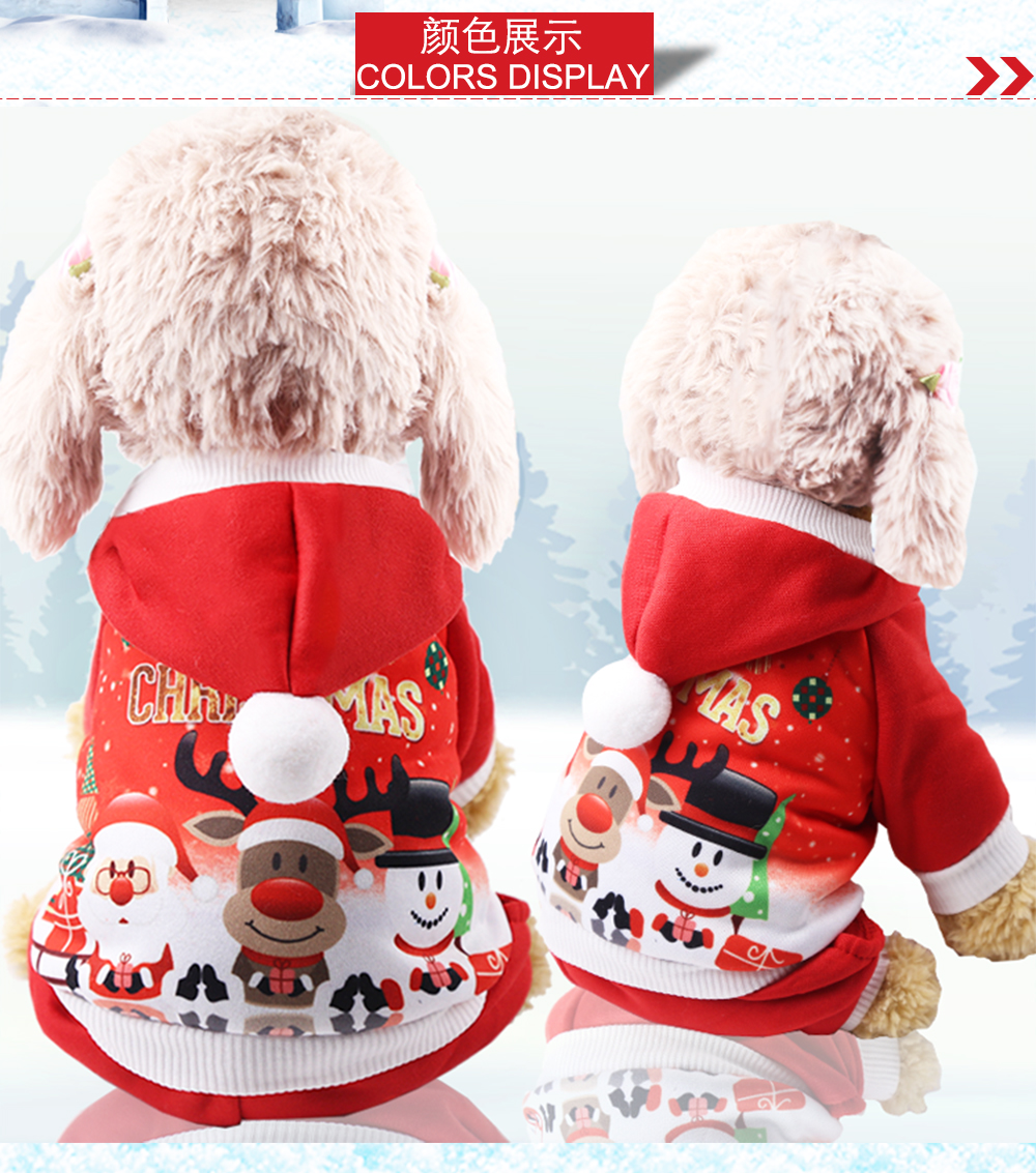 Four Legs Christmas Old Man Snowman Elk Sweater Fleece Clothes Dog Clothes Pet Clothes Cat Autumn and Winter