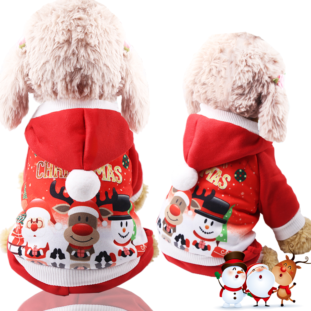 Four Legs Christmas Old Man Snowman Elk Sweater Fleece Clothes Dog Clothes Pet Clothes Cat Autumn and Winter