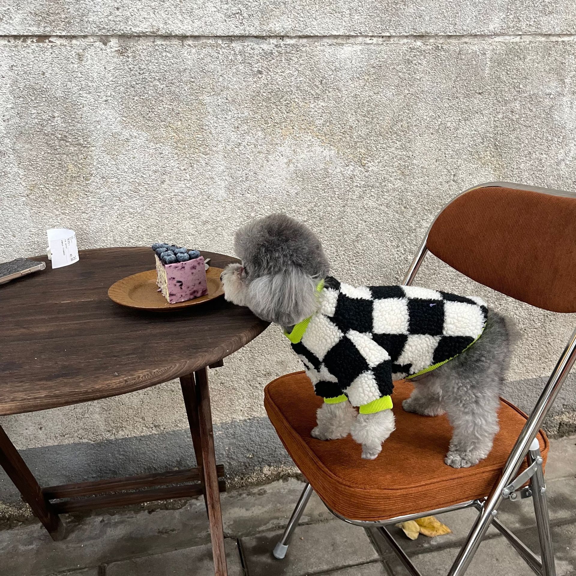 Autumn and Winter Dog Clothes Wholesale Chessboard Grid Bichon Teddy Schnauzer Cat Fur Coat Pet Dog Dog Sweater