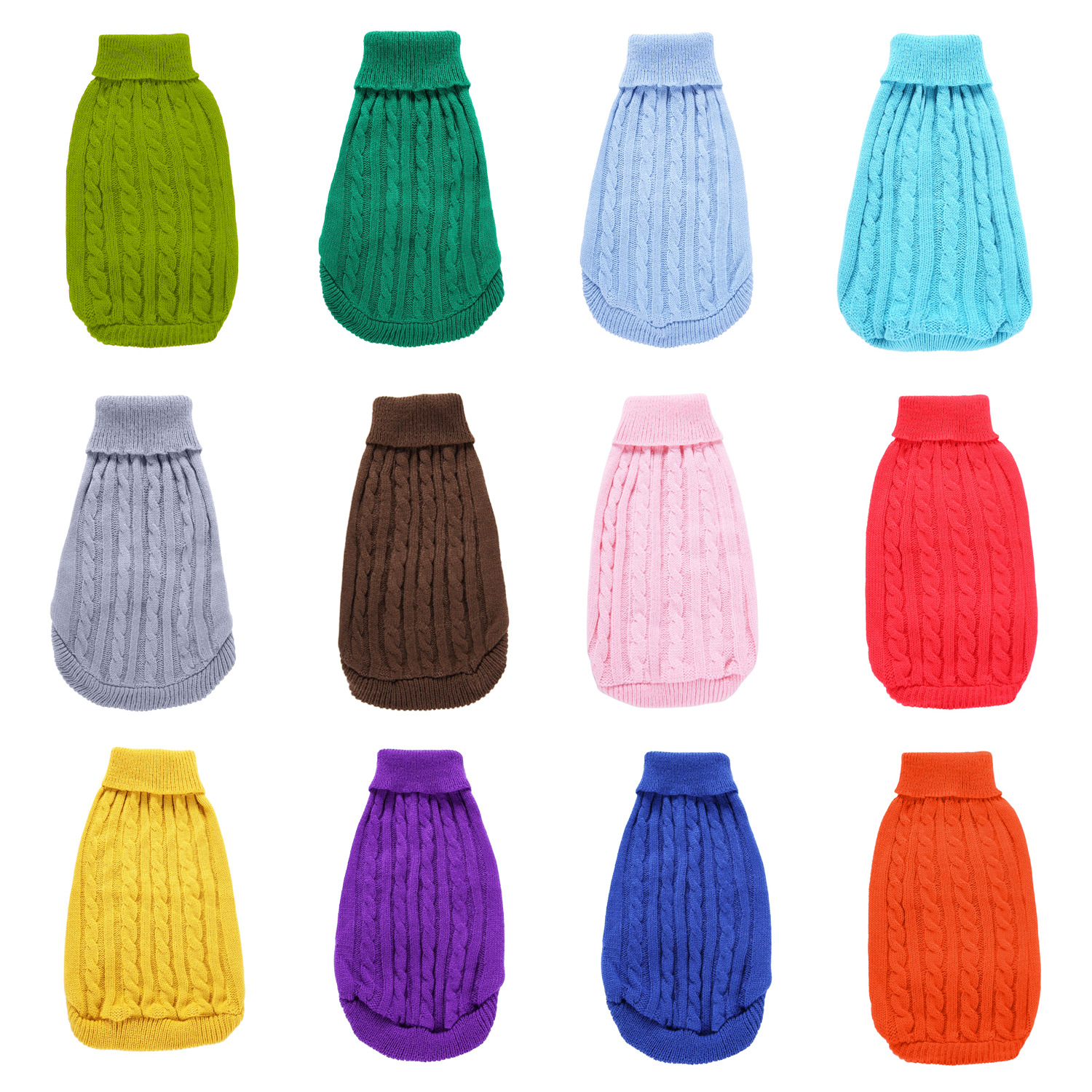 Pet Supplies Dog Clothing Solid Color Pet Dog Dog Sweater Dog Clothes Autumn and Winter Wholesale