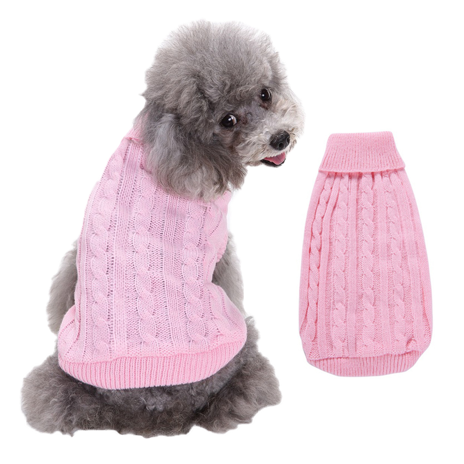 Pet Supplies Dog Clothing Solid Color Pet Dog Dog Sweater Dog Clothes Autumn and Winter Wholesale