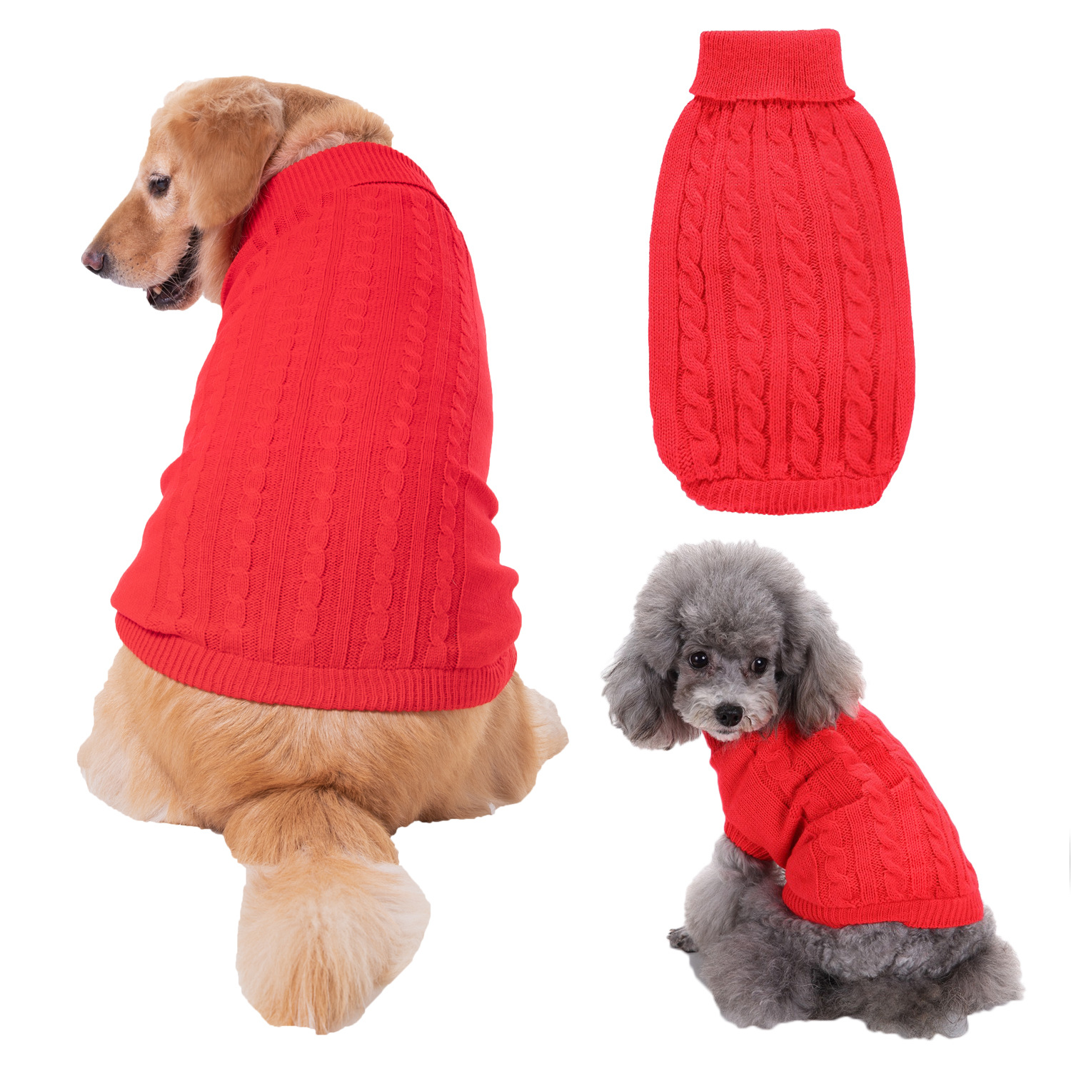 Pet Supplies Dog Clothing Solid Color Pet Dog Dog Sweater Dog Clothes Autumn and Winter Wholesale Pet Supplies Dog Clothing Solid Color Pet Dog Dog Sweater Dog Clothes Autumn and Winter Wholesale