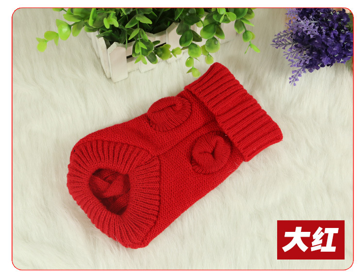 Thicken Autumn and Winter Pet Dog Sweater Warm Three-dimensional Twisted Rope Kitten Puppy Sweater Teddy Bear Thicken Autumn and Winter Pet Dog Sweater Warm Three-dimensional Twisted Rope Kitten Puppy Sweater Teddy Bear