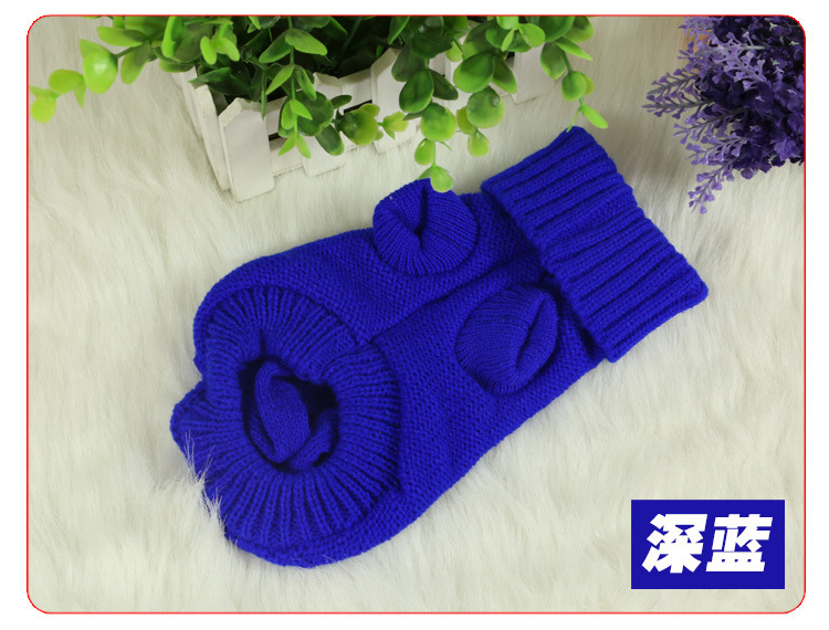 Thicken Autumn and Winter Pet Dog Sweater Warm Three-dimensional Twisted Rope Kitten Puppy Sweater Teddy Bear Thicken Autumn and Winter Pet Dog Sweater Warm Three-dimensional Twisted Rope Kitten Puppy Sweater Teddy Bear