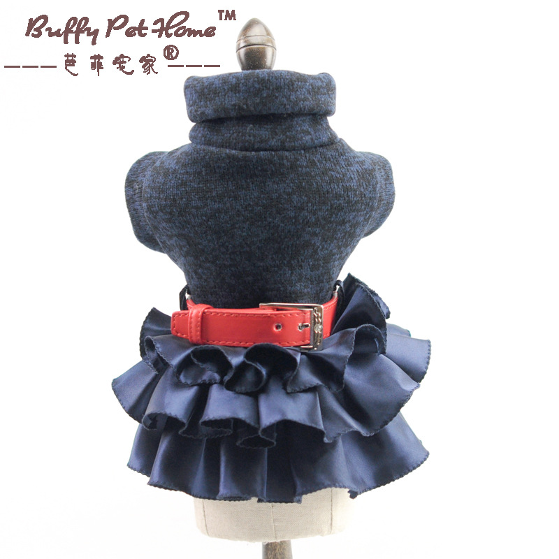 Pahnli Pet Manufacturer Dog Skirt Dress Sweater Autumn and Winter Pet Supplies Set