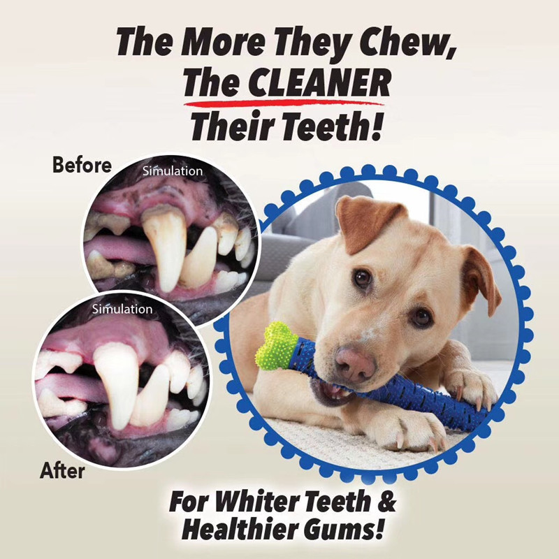 TV New Pet Molar Rod Dog Molar Toy Teeth Cleaning Rubber Toothbrush