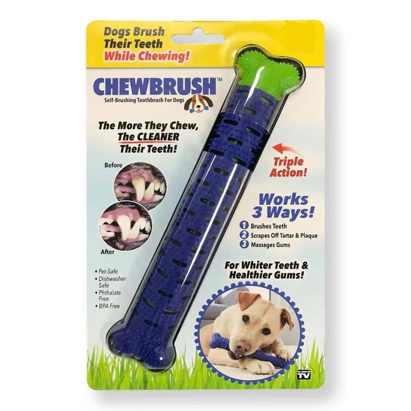 TV New Pet Molar Rod Dog Molar Toy Teeth Cleaning Rubber Toothbrush