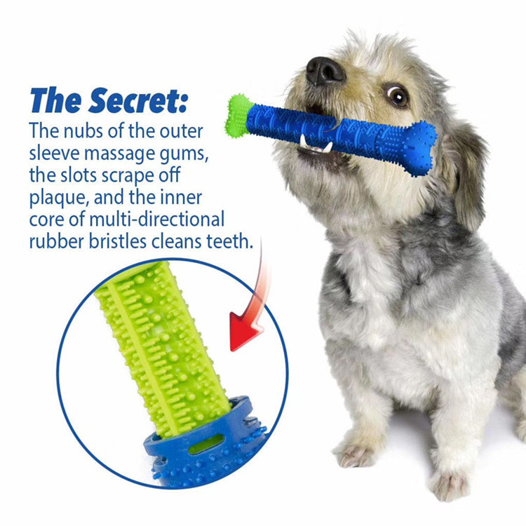 TV New Pet Molar Rod Dog Molar Toy Teeth Cleaning Rubber Toothbrush
