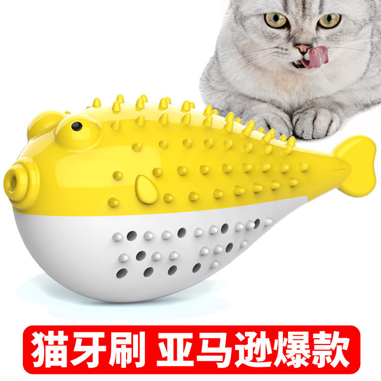 Pet Supplies Amazon Hot Cat Toy Mint Simulated Fish Cat Toothbrush Bite-Resistant Tooth Cleaning Molar
