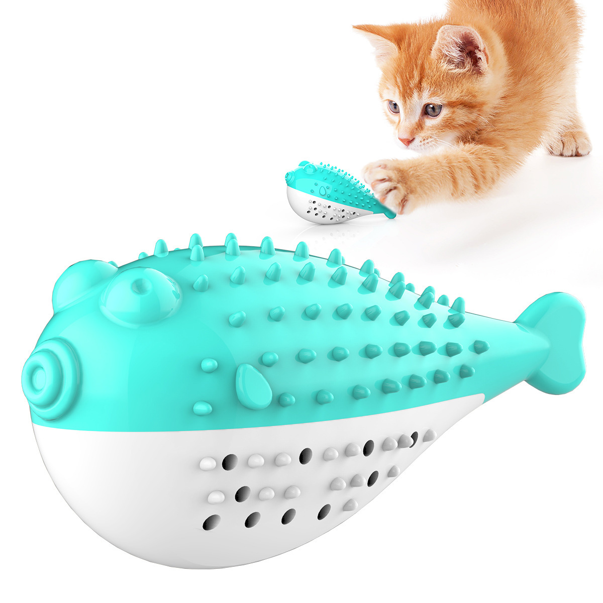 Pet Supplies Amazon Hot Cat Toy Mint Simulated Fish Cat Toothbrush Bite-Resistant Tooth Cleaning Molar
