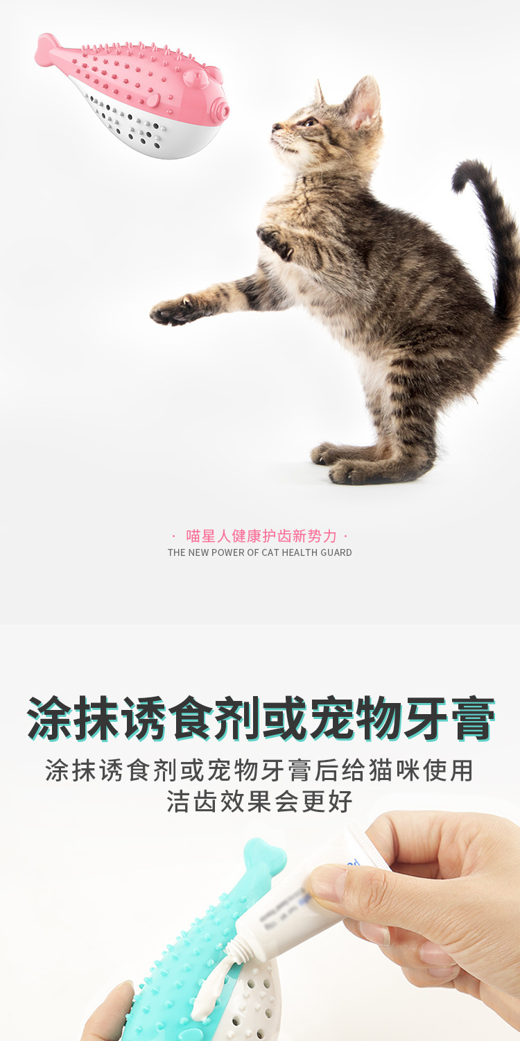 Pet Supplies Amazon Hot Cat Toy Mint Simulated Fish Cat Toothbrush Bite-Resistant Tooth Cleaning Molar