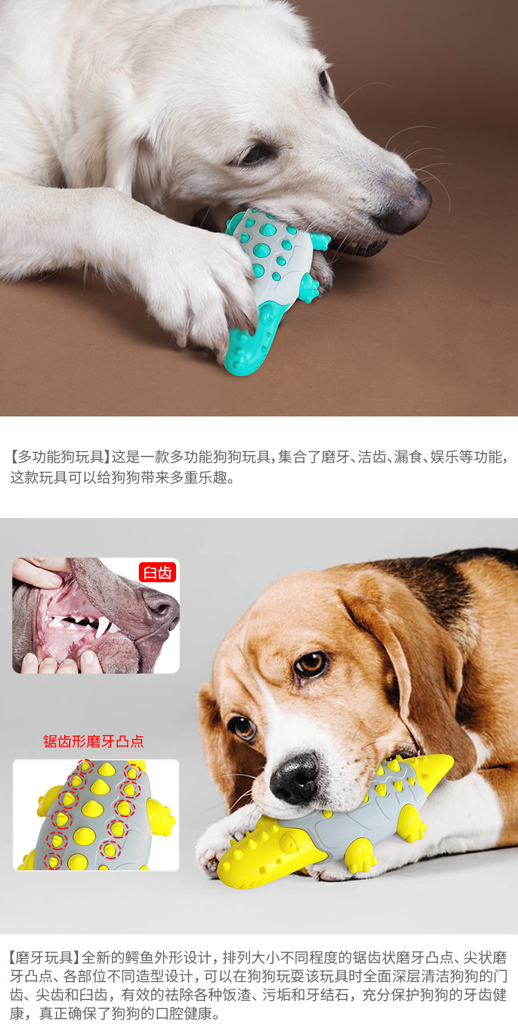 Pet Supplies Factory Home New Hot Amazon Cross-Border Dog Toy Toothbrush Dog Frisbee Molar Rod Food Dropping Ball