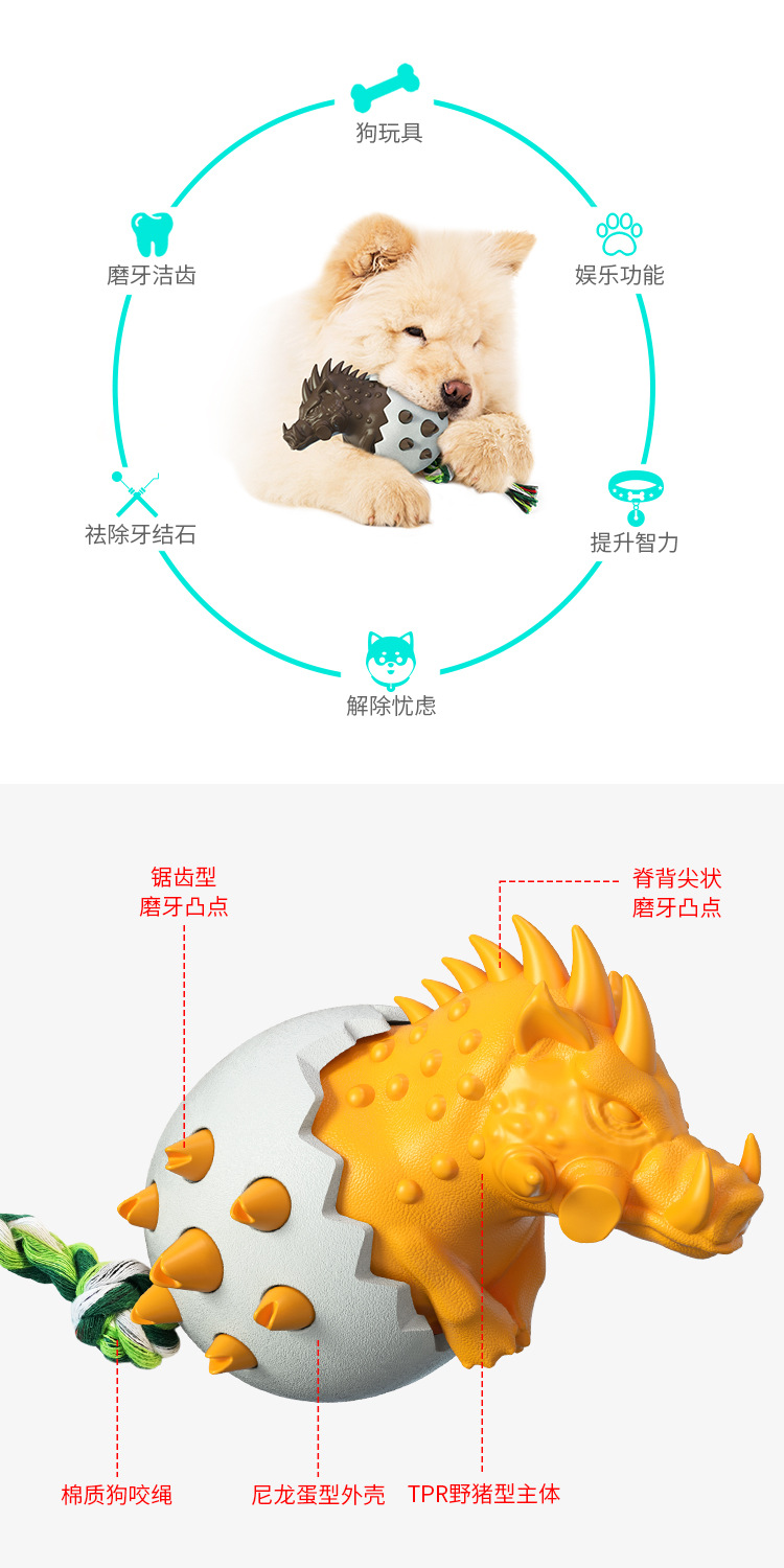 Pet Supplies Factory Home New Hot Amazon Cross-Border Dog Toy Toothbrush Dog Frisbee Molar Rod Food Dropping Ball
