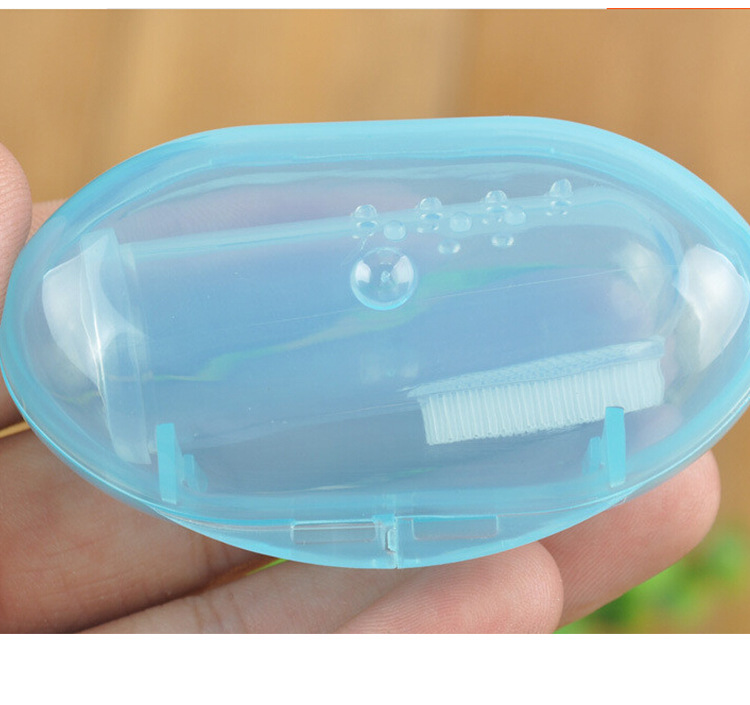 Baby Finger Toothbrush Case Newborn Soft Fur Baby Pet Toothbrush Safety Silicone Tongue Cleaning Brush Finger Set