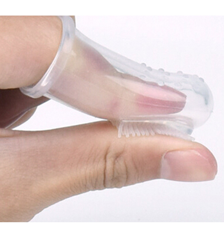 Baby Finger Toothbrush Case Newborn Soft Fur Baby Pet Toothbrush Safety Silicone Tongue Cleaning Brush Finger Set
