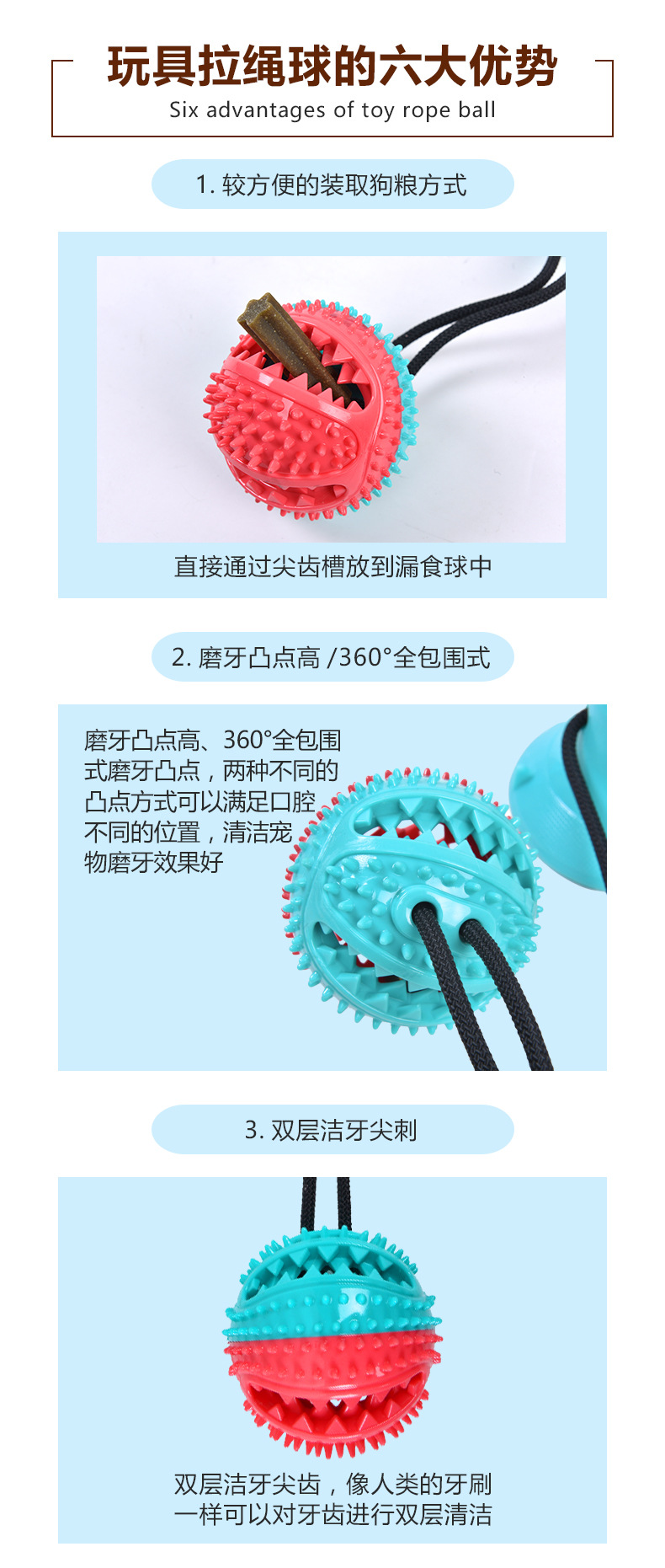 Pet Supplies 2020 Dog Toys Pet Sucker Food Dropping Ball Pet Toy Ball Dog Toothbrush