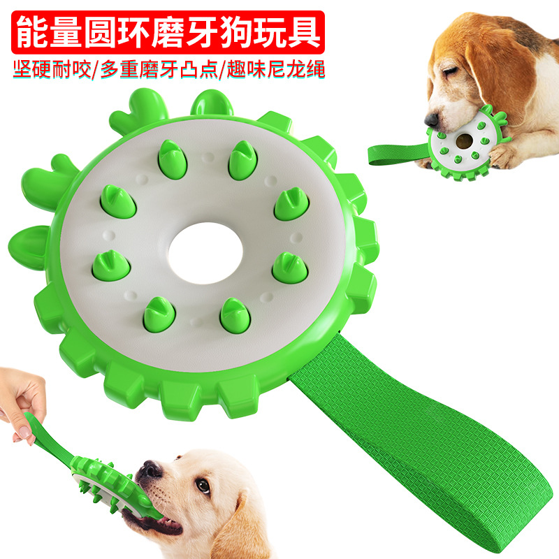 Pet Supplies Factory Wholesale Company New Popular Amazon Molar Long Throws Ring Dog Toy Toothbrush