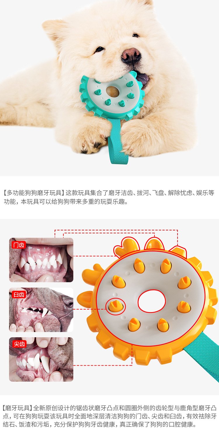 Pet Supplies Factory Wholesale Company New Popular Amazon Molar Long Throws Ring Dog Toy Toothbrush