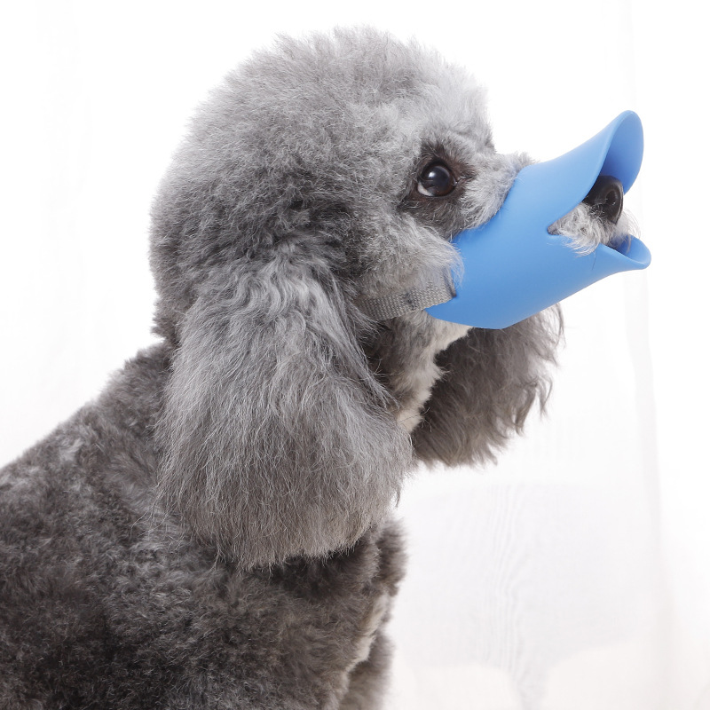 In Stock Wholesale Anti-Bite Non-Grinding Mouth Silicone Muzzle for Dogs Comfortable Soft Silicone Duckbilled Sleeve Training Guide Dog Supplies