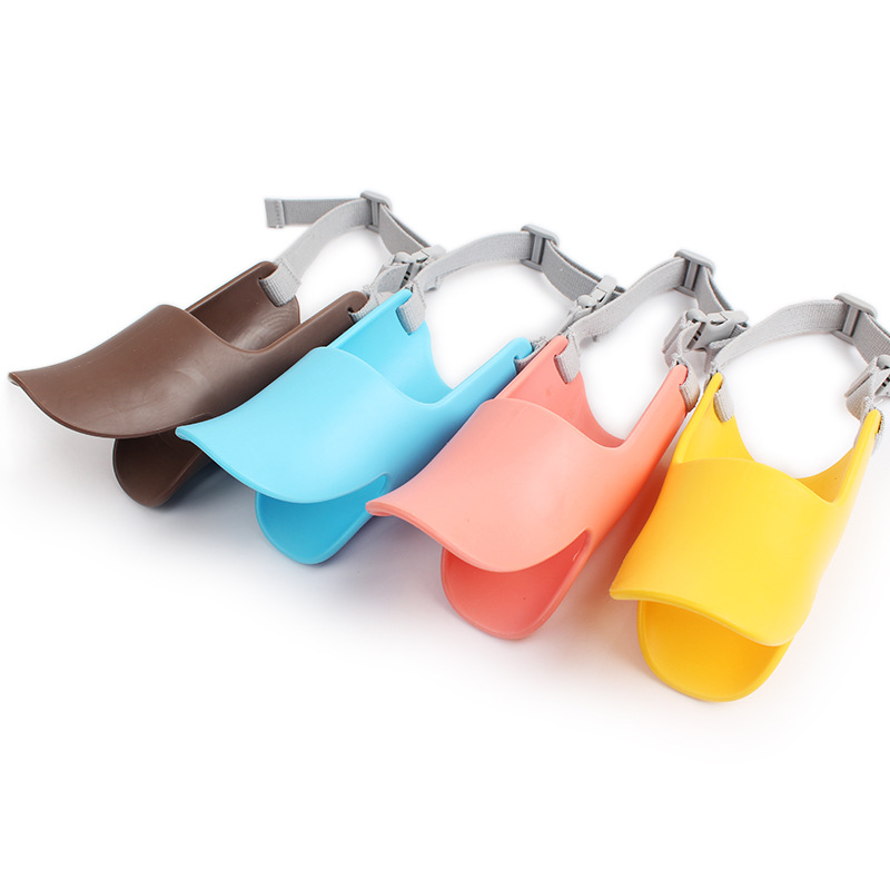 In Stock Wholesale Anti-Bite Non-Grinding Mouth Silicone Muzzle for Dogs Comfortable Soft Silicone Duckbilled Sleeve Training Guide Dog Supplies