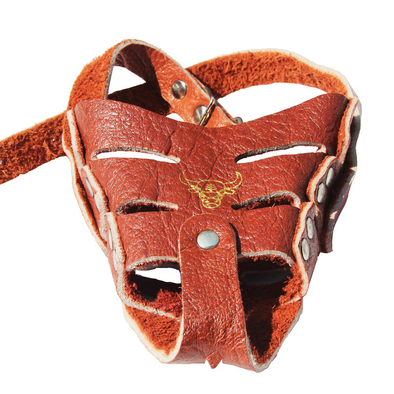 Medium Dog Mouth Cover Pet Muzzle Cowhide Mouth Cover Golden Retriever Mouth Cover Teddy Mouth Dog Supplies Genuine Leather Mouth Cover