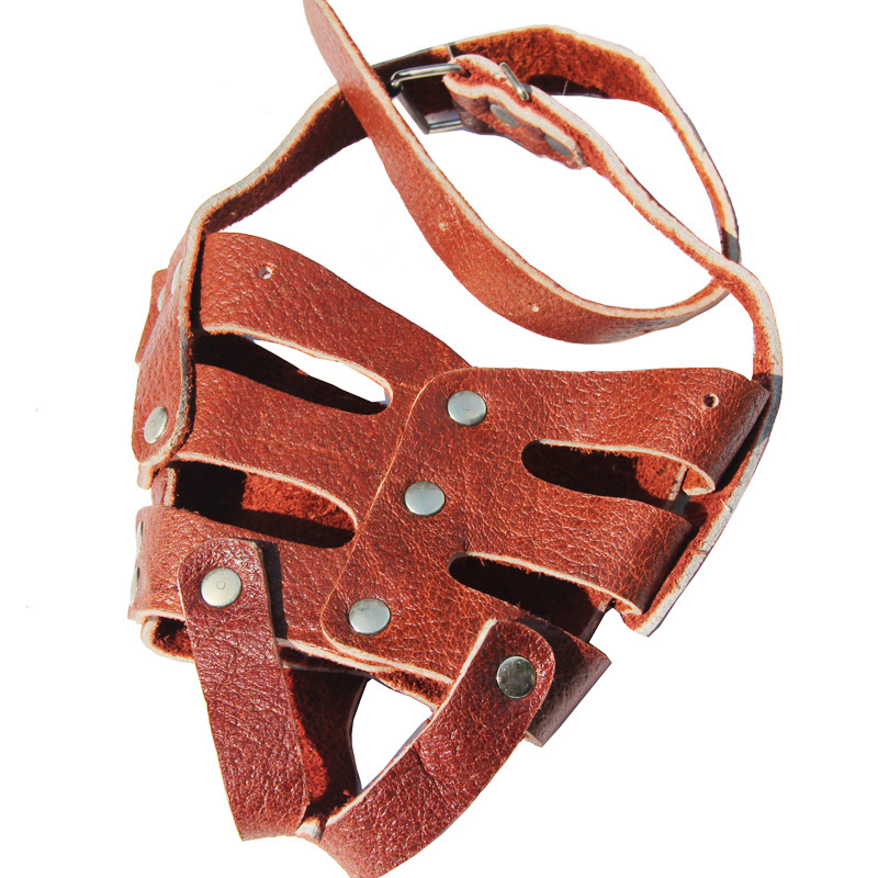 Medium Dog Mouth Cover Pet Muzzle Cowhide Mouth Cover Golden Retriever Mouth Cover Teddy Mouth Dog Supplies Genuine Leather Mouth Cover