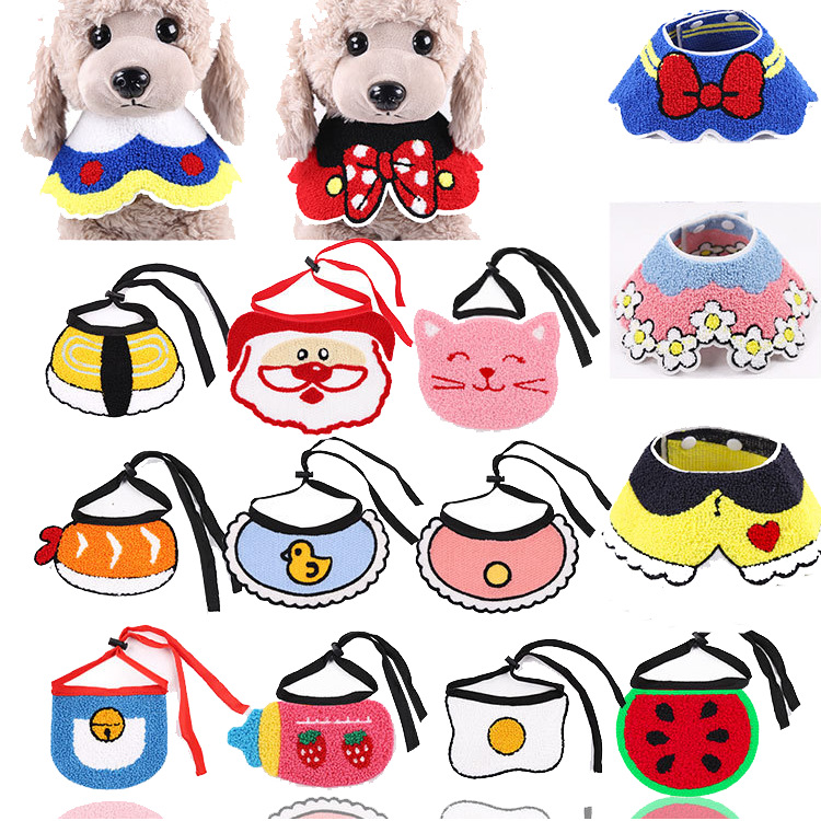 Korean Cute Pet&#039;s Saliva Towel Cat Dog Christmas New Year Holiday Scarf Clothes Jiafei Shiba Inu Corgi Fat
