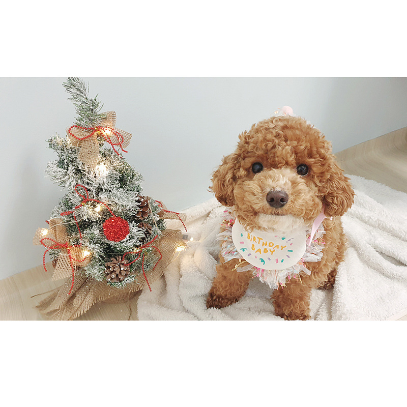 Korean Dog Dog Party Bib Pet Birthday Saliva Towel Bichon Triangular Binder Scarf Cat Pets Korean Dog Dog Party Bib Pet Birthday Saliva Towel Bichon Triangular Binder Scarf Cat Pets