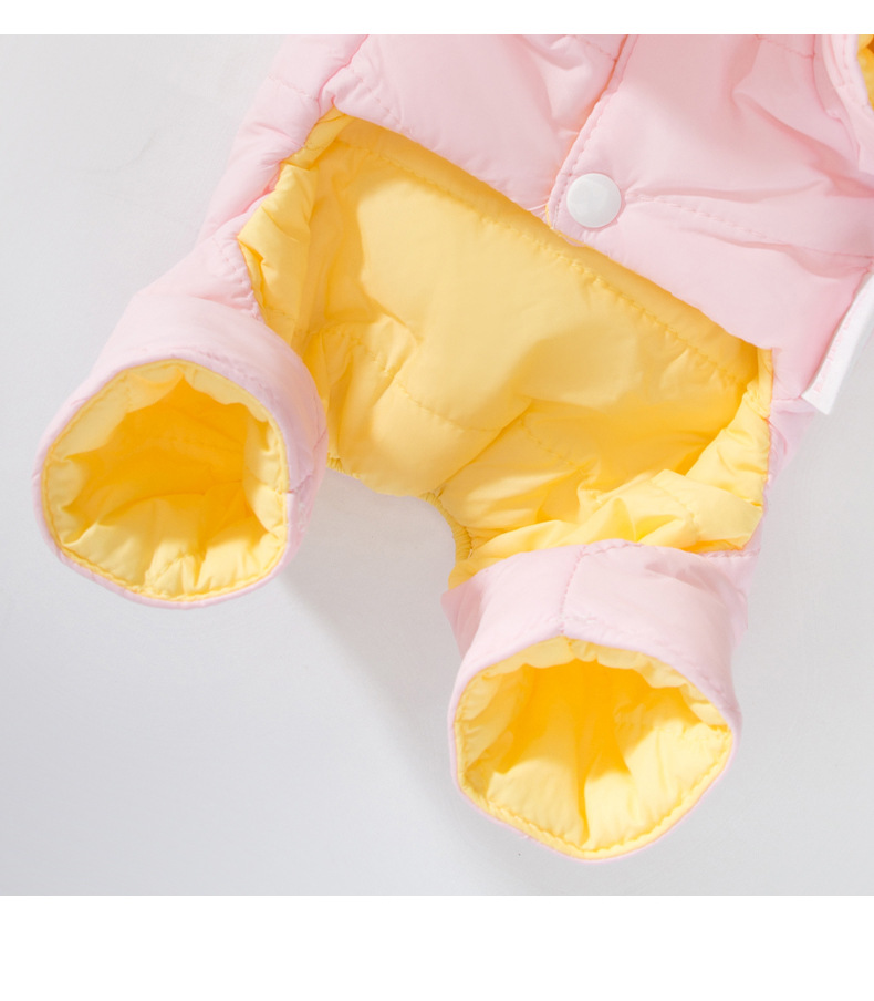 New Puppy Dog Autumn and Winter Double-Sided Wear Rain-Proof Clothes Warm Four-Leg Cotton-Padded Clothes Scarf Suit Cat Pet Clothes
