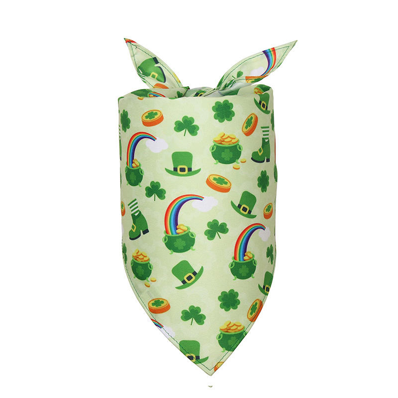 Clover St. Patrick's Day Irish Day Pet Cat Dog Triangular Binder Pet's Saliva Towel Scarf in Stock Clover St. Patrick's Day Irish Day Pet Cat Dog Triangular Binder Pet's Saliva Towel Scarf in Stock