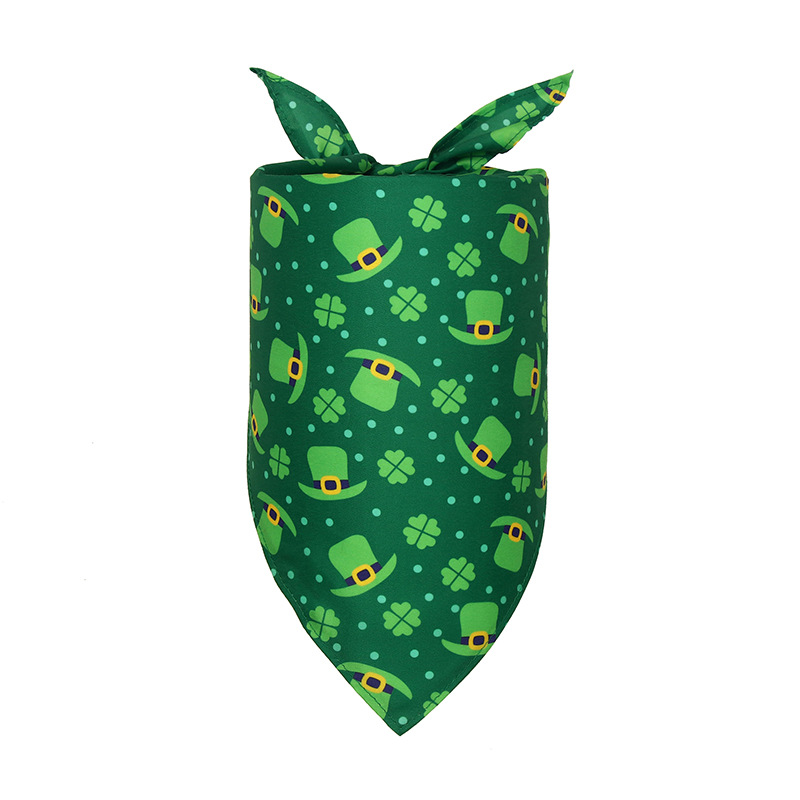 Clover St. Patrick's Day Irish Day Pet Cat Dog Triangular Binder Pet's Saliva Towel Scarf in Stock Clover St. Patrick's Day Irish Day Pet Cat Dog Triangular Binder Pet's Saliva Towel Scarf in Stock