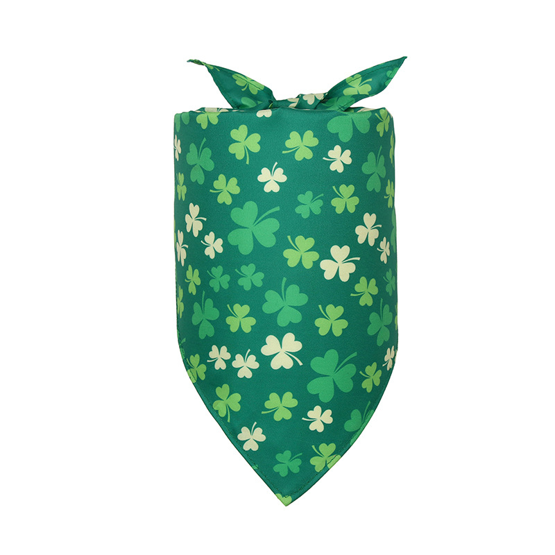 Clover St. Patrick's Day Irish Day Pet Cat Dog Triangular Binder Pet's Saliva Towel Scarf in Stock Clover St. Patrick's Day Irish Day Pet Cat Dog Triangular Binder Pet's Saliva Towel Scarf in Stock