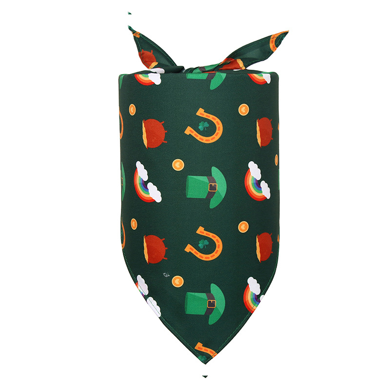 Clover St. Patrick's Day Irish Day Pet Cat Dog Triangular Binder Pet's Saliva Towel Scarf in Stock Clover St. Patrick's Day Irish Day Pet Cat Dog Triangular Binder Pet's Saliva Towel Scarf in Stock