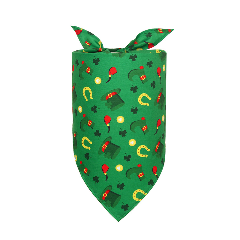 Clover St. Patrick's Day Irish Day Pet Cat Dog Triangular Binder Pet's Saliva Towel Scarf in Stock Clover St. Patrick's Day Irish Day Pet Cat Dog Triangular Binder Pet's Saliva Towel Scarf in Stock