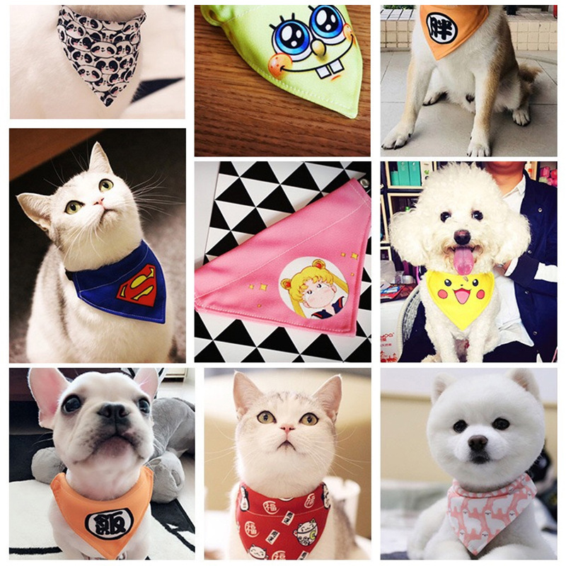 Pet Bib Cat Scarf Collar Bandana Dog Scarf Triangular Binder Scarf Saliva Towel Size Dog Clothes