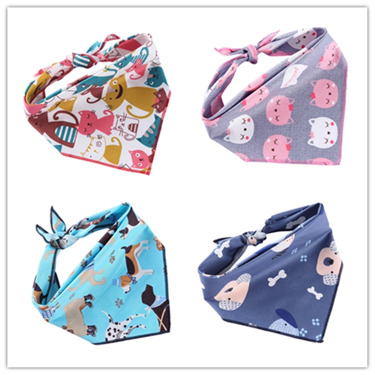 Pet Printed Triangle Scarf Plaid Striped Revival Christmas Dog Birthday Bib Large Dog Triangle Scarf Scarf