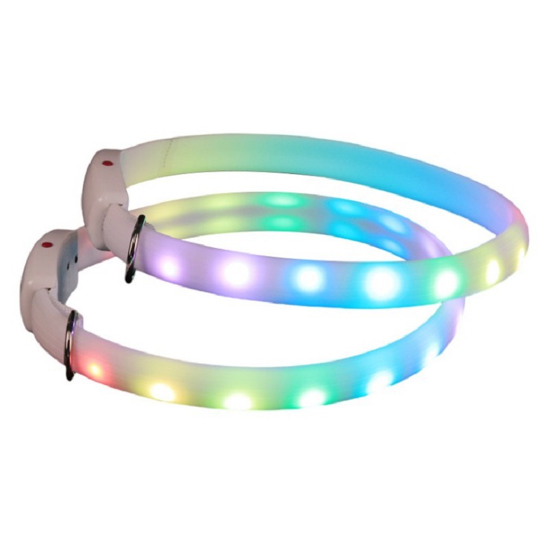 Pet Supplies USB Dog Luminous Collar Dog Scarf Dog LED Luminous Scarf Ring Silicone Collar Factory Wholesale