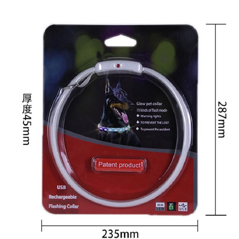 Pet Supplies USB Dog Luminous Collar Dog Scarf Dog LED Luminous Scarf Ring Silicone Collar Factory Wholesale
