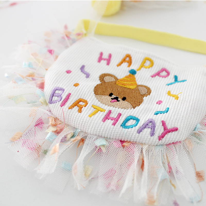 Korean Dog Dog Party Bib Pet Birthday Bib Bichon Triangular Binder Scarf Cat Pets Bib