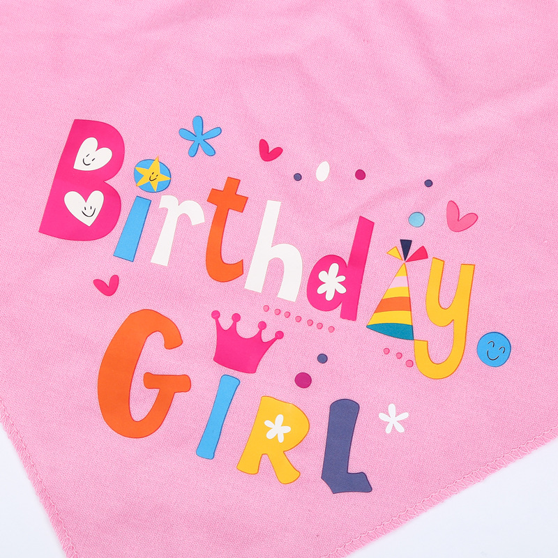 Dog Pet Birthday Printed Scarf Dog Year-Old Commemorative Party Saliva Towel Set Factory Spot Direct Sales