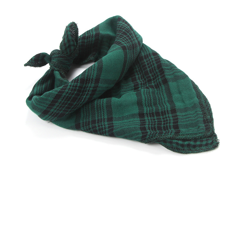 Pet Three Plaid Double-Sided Cat Dog Saliva Towel Dog in-Ground Fence Receiver Collar Customized Dogs and Cats Scarf Pet Triangular Scarf