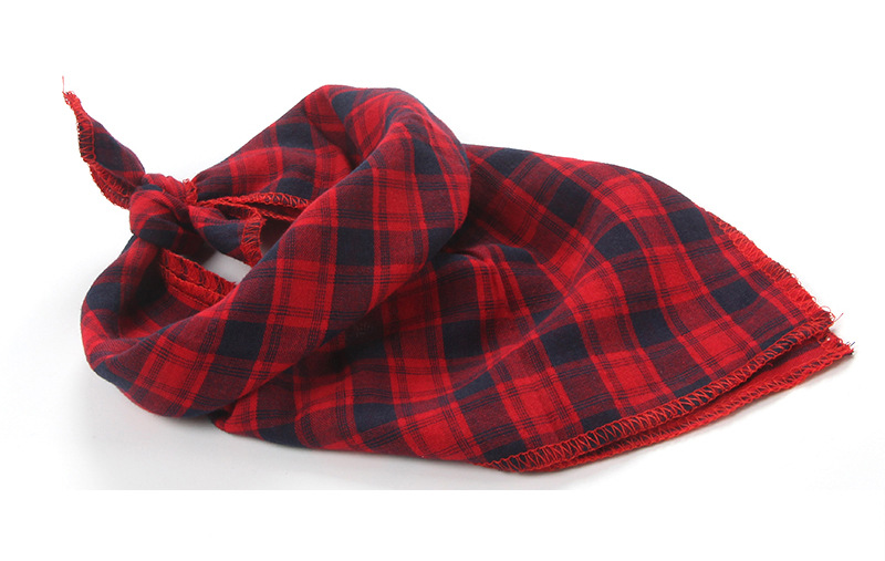 Pet Three Plaid Double-Sided Cat Dog Saliva Towel Dog in-Ground Fence Receiver Collar Customized Dogs and Cats Scarf Pet Triangular Scarf