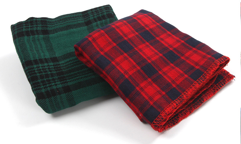 Pet Three Plaid Double-Sided Cat Dog Saliva Towel Dog in-Ground Fence Receiver Collar Customized Dogs and Cats Scarf Pet Triangular Scarf