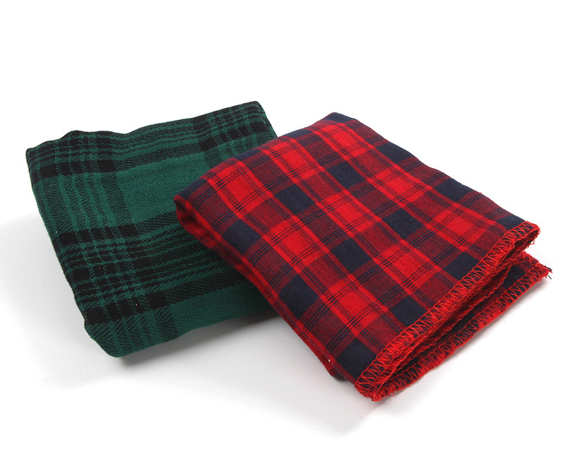 Pet Three Plaid Double-Sided Cat Dog Saliva Towel Dog in-Ground Fence Receiver Collar Customized Dogs and Cats Scarf Pet Triangular Scarf