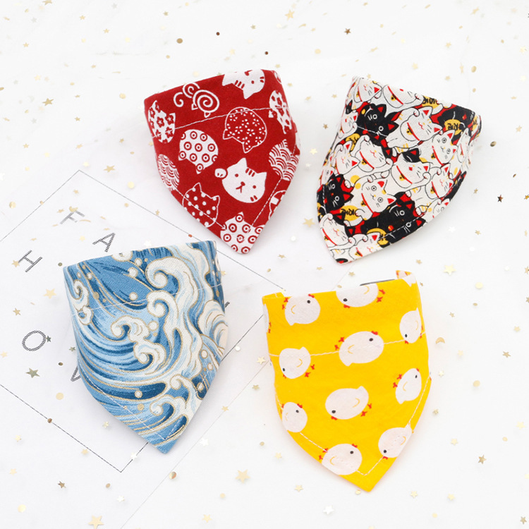 Pet Triangular Scarf Dog Scarf Cat Collar Christmas Small Dog Bib Japanese Style Scarf Cute Sweet