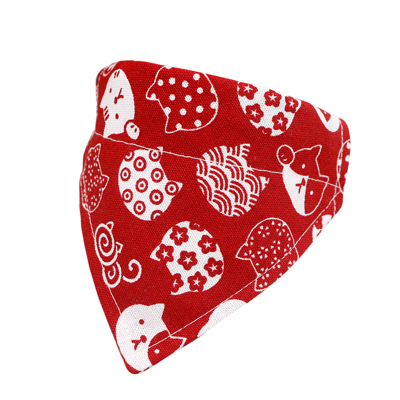 Pet Triangular Scarf Dog Scarf Cat Collar Christmas Small Dog Bib Japanese Style Scarf Cute Sweet