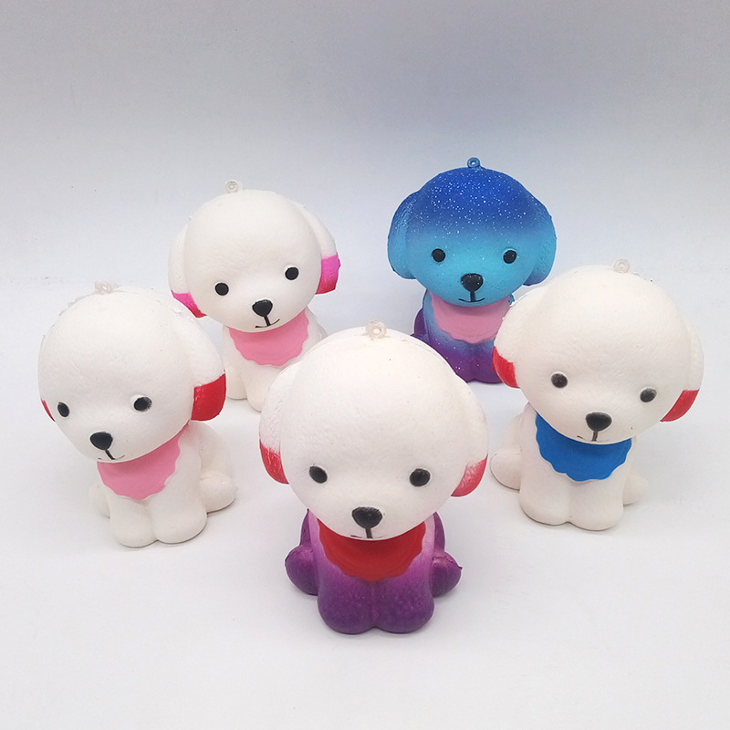 Factory Wholesale Squishy Squishy Toys Slow Rebound Dog Simulation Scarf Dog Pu Dog One Piece Dropshipping